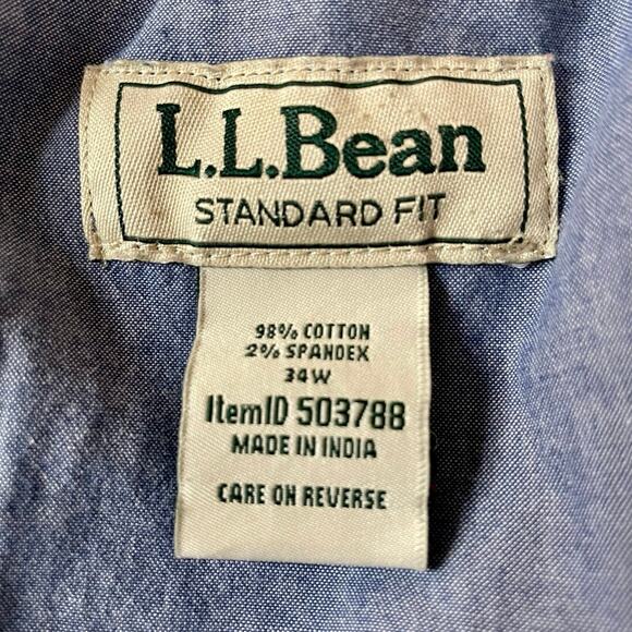 L.L. Bean Lake Washed Stretch Flat Front Cotton Shorts Men's 34 | Tan | EUC - Picture 4 of 10